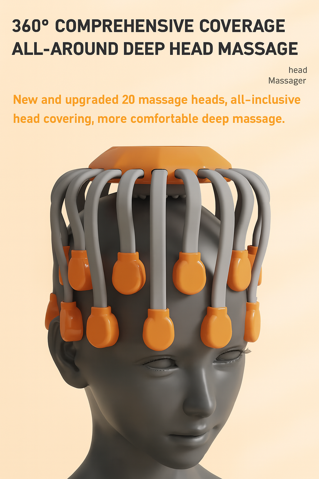 WHISPY™– RED LIGHT HEAD MASSAGER OCTOPUS WITH 20 NODES