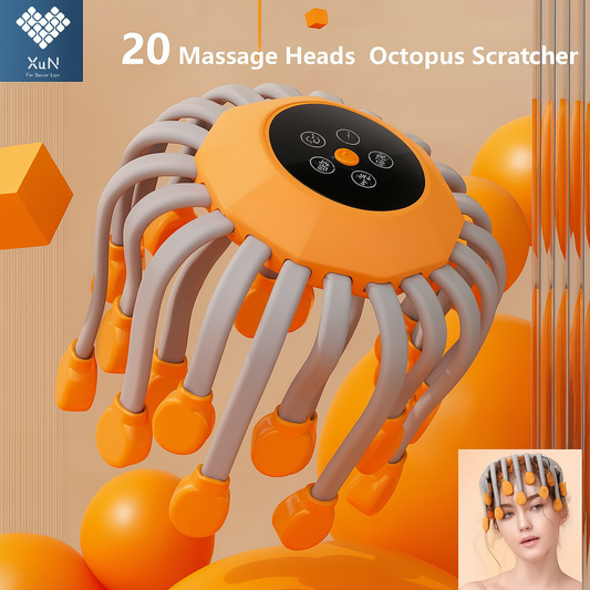 WHISPY™– RED LIGHT HEAD MASSAGER OCTOPUS WITH 20 NODES